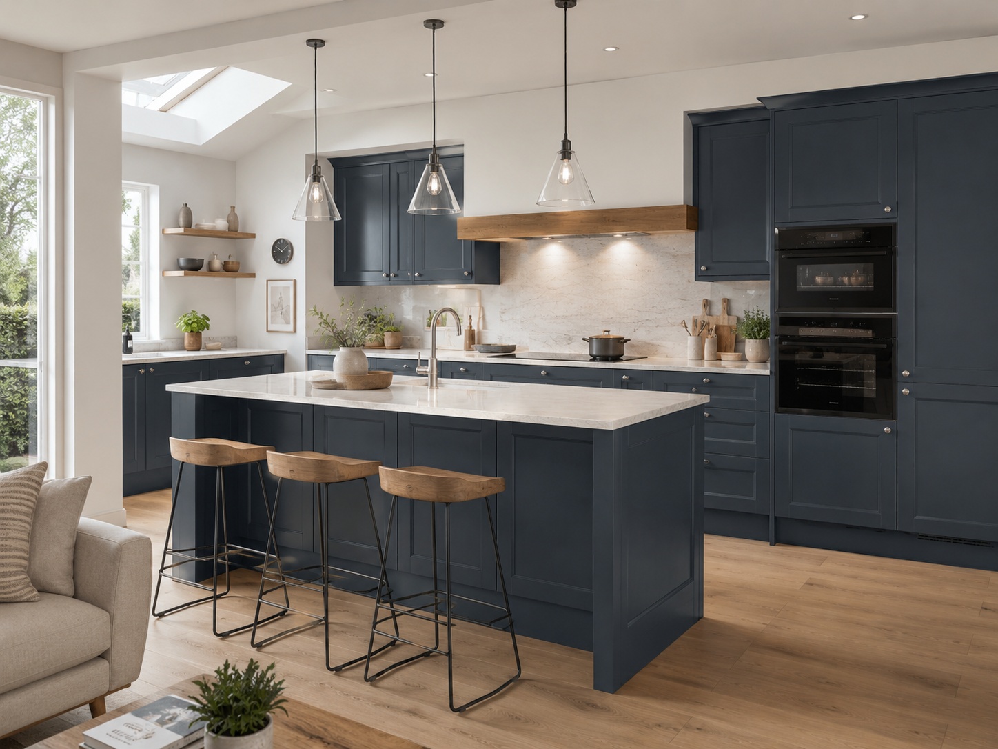 Nobilia Modern Concrete Handleless Open Plan Kitchen 2021 | Lead Wolf, Gotham