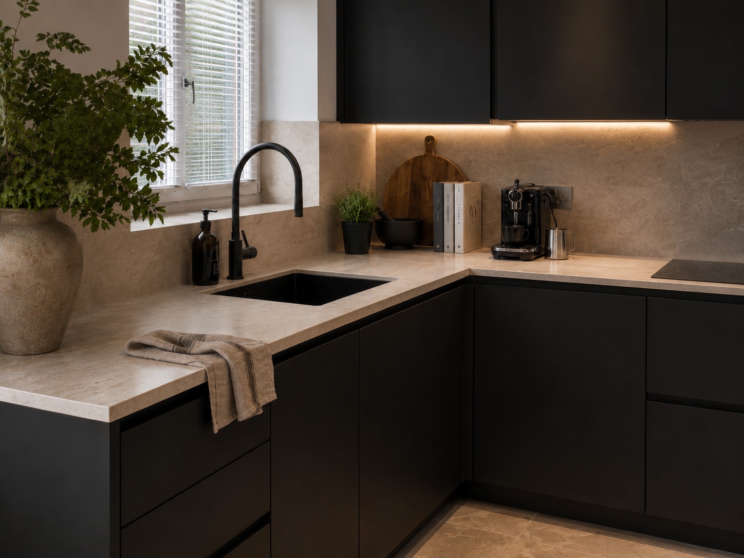 Nobilia Modern Concrete Open Plan Handeless Kitchen With Island 2021 1