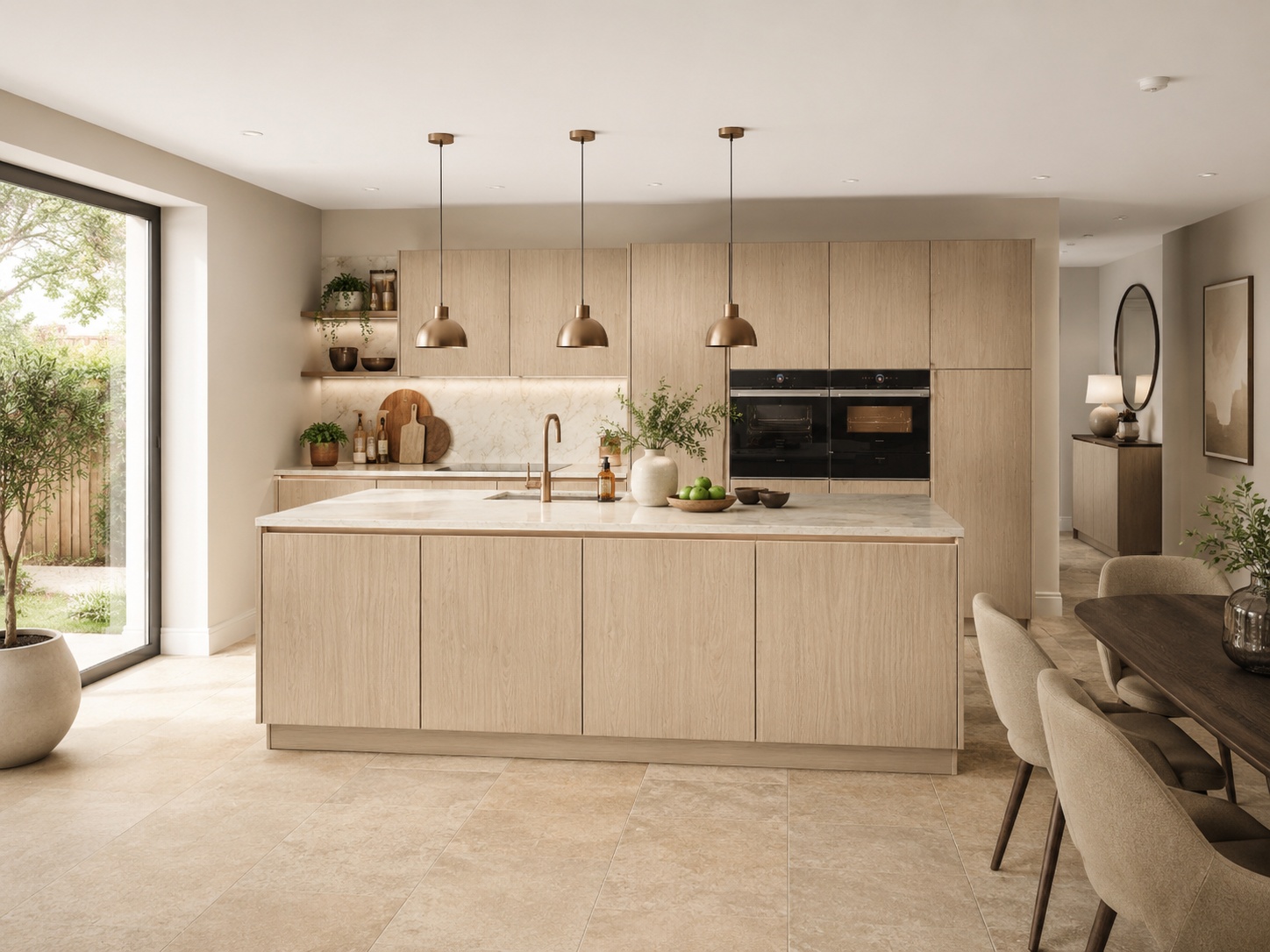 Nobilia Grey Stone Handleless Open Plan Kitchen 2021 6