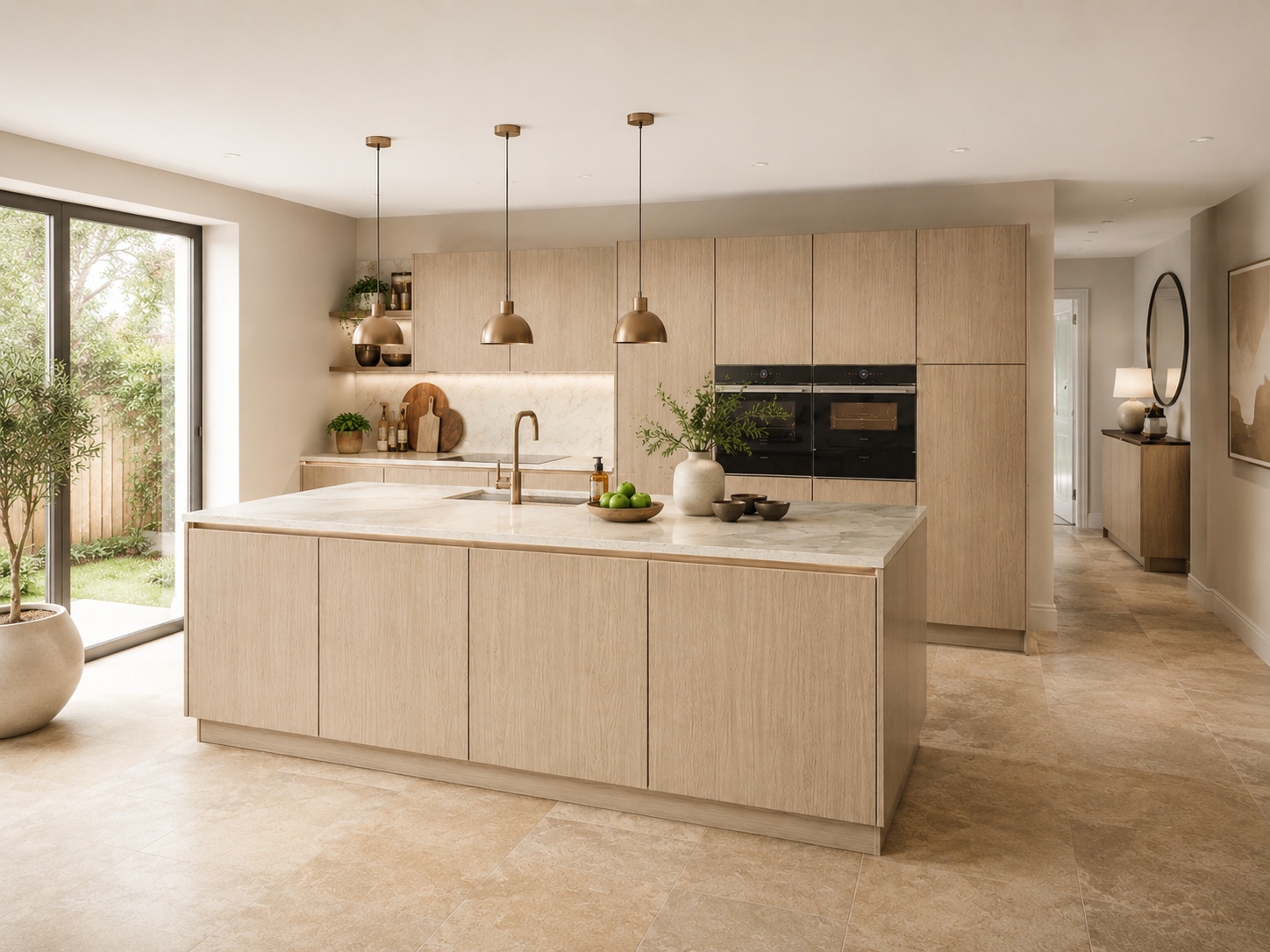 Nobilia Grey Stone Handleless Open Plan Kitchen 2021 6