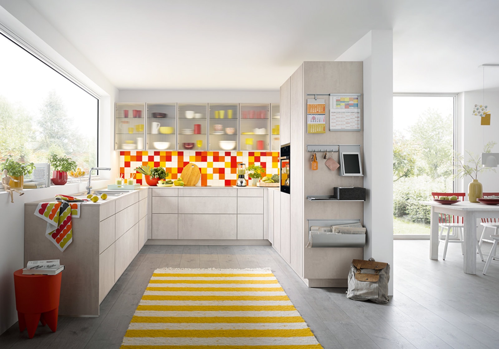 Schuller Concrete Modern Open Plan Kitchen With Island | Joshua Donald Kitchens, Dunstable