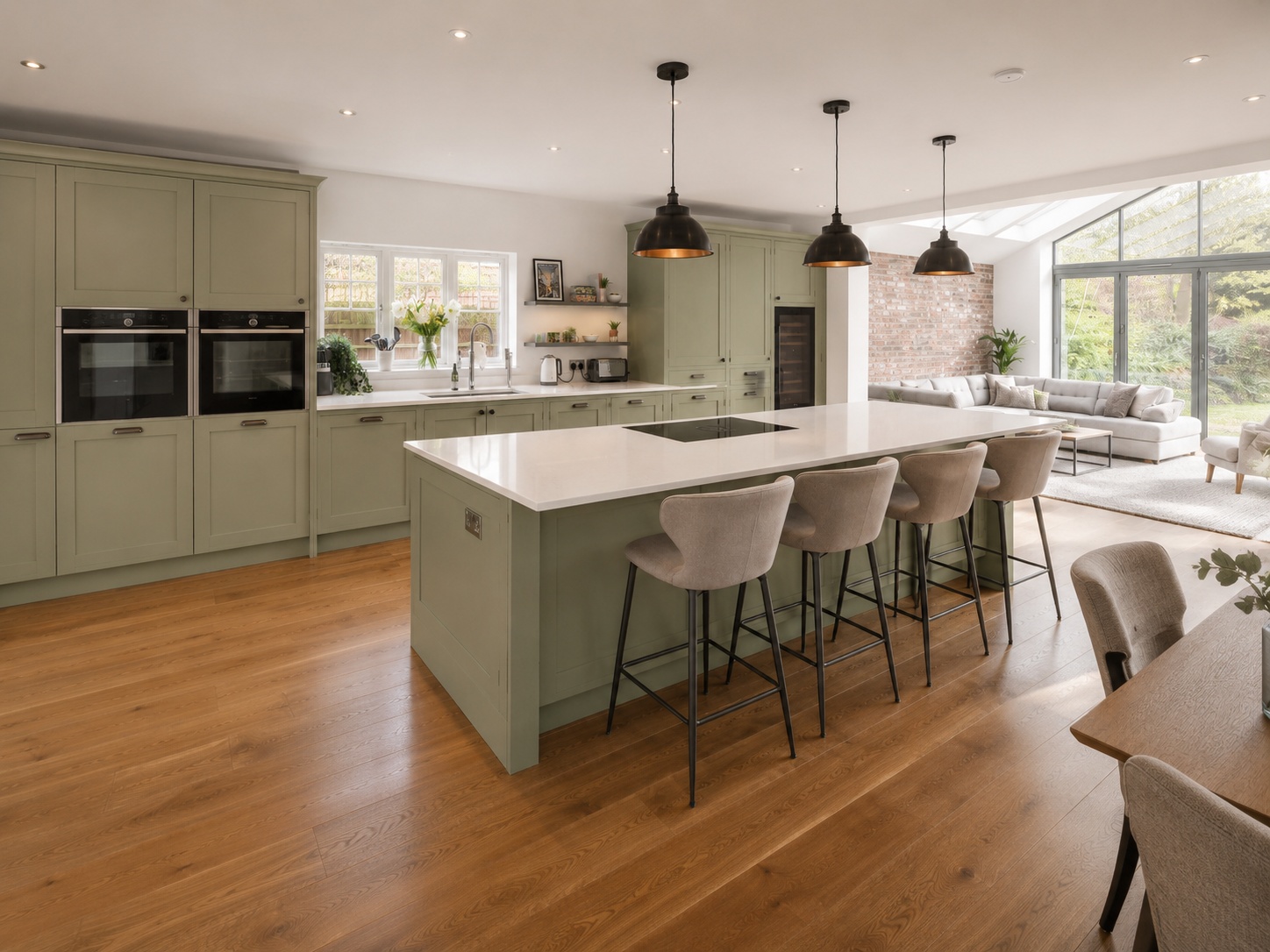 Mereway White Shaker L Shaped Kitchen With Island