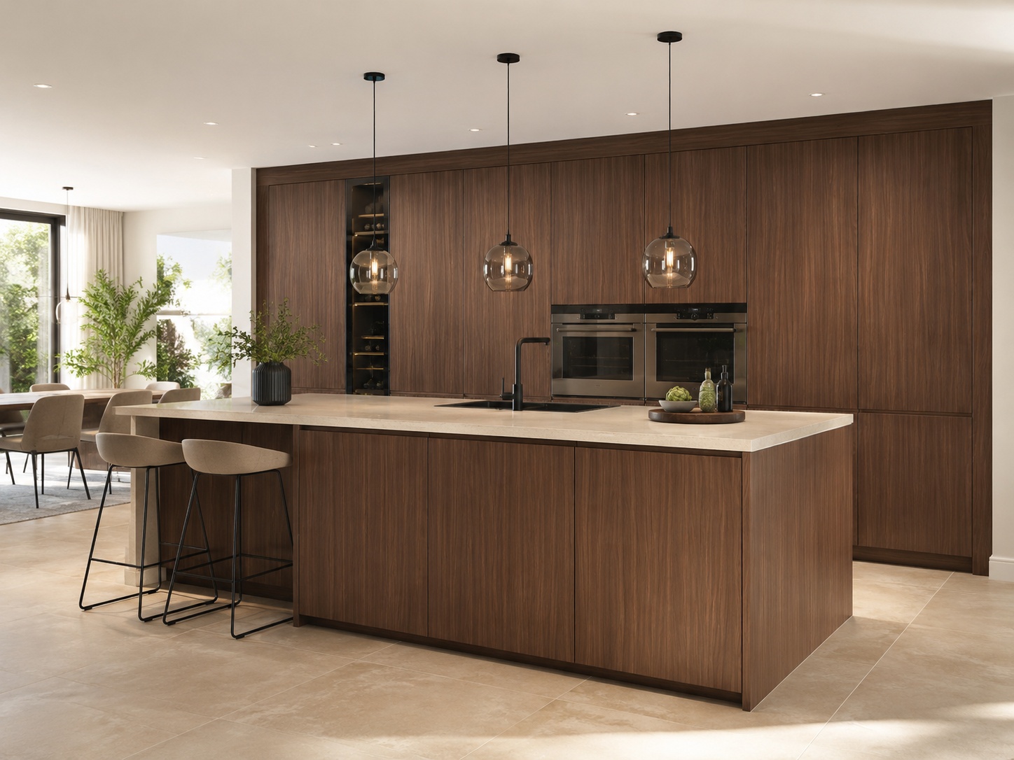 Rotpunkt Loft Brown Oak Wood Kitchen